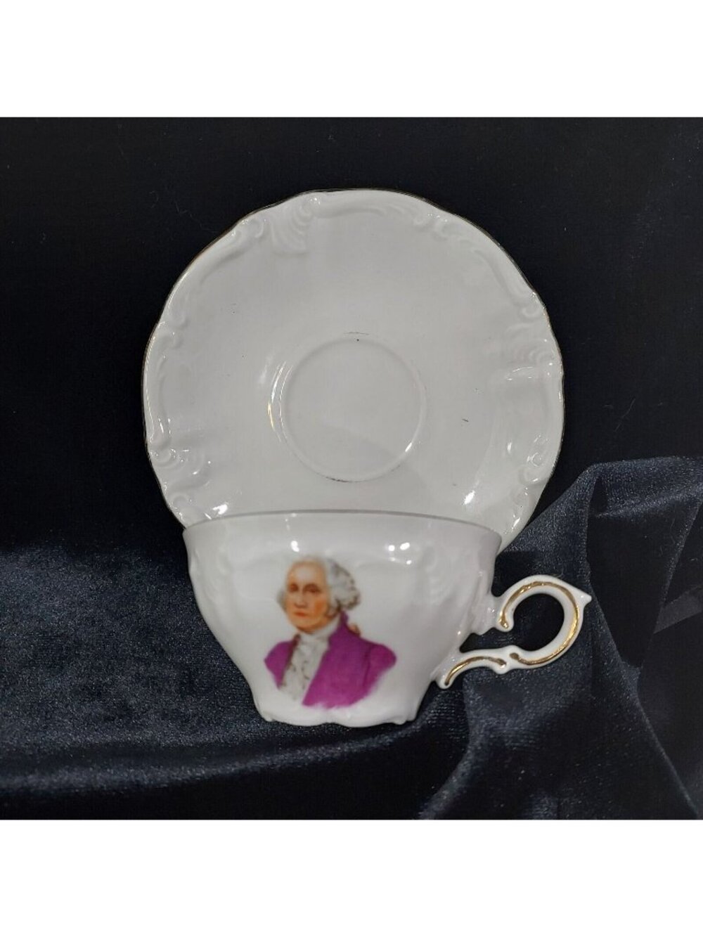 Cup Saucer Demitasse Geroge Washington Royal Heidelberg Winterling Made Germany